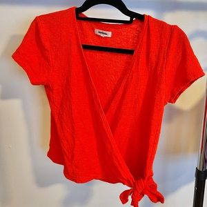 MADEWELL wrap tie front top - size S